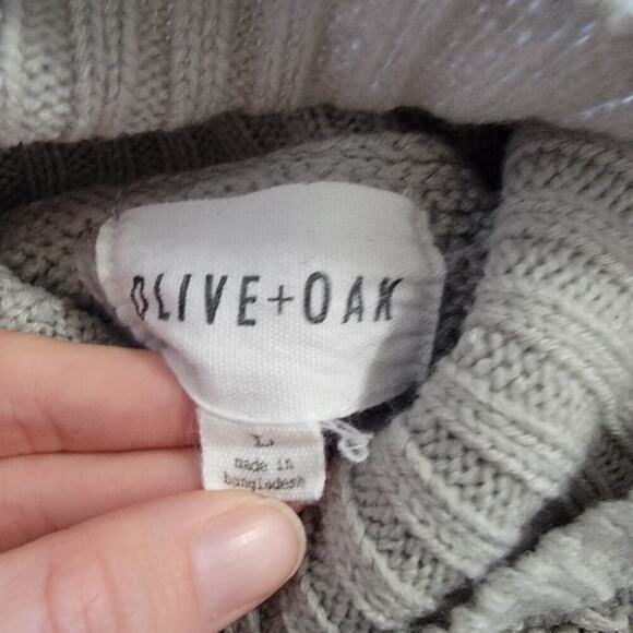 Olive & Oak Crop Cowl Turtleneck Long Sleeve Knit Pullover Sweater Size L - Picture 5 of 5